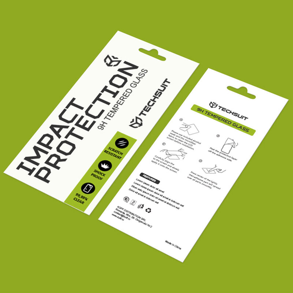 Techsuit Screen Protector for OnePlus 15, Tempered Glass, Full Glue, 111D, Black