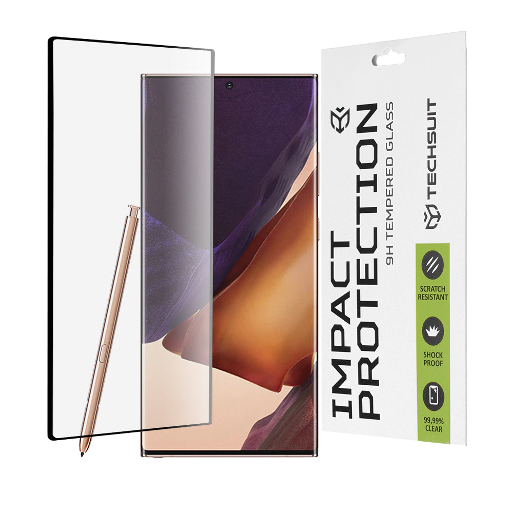 Techsuit Screen Protector Film for Samsung Galaxy Note 20 Ultra 5G N986 / Note 20 Ultra N985, Tempered Glass, Full Glue, 111D, Black