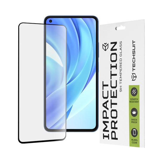 Techsuit Screen Protector Film for Xiaomi 11 Lite 5G NE / Mi 11 Lite 5G / 11 Lite, Tempered Glass, Full Glue, 111D, Black