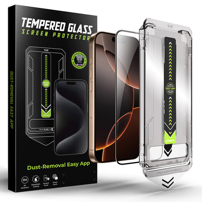 Techsuit TitanGlass Screen Protector for Apple iPhone 12 / 12 Pro, Tempered Glass, Full Glue, Black
