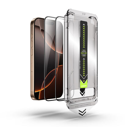 Techsuit TitanGlass Screen Protector for Apple iPhone 16 Pro Max, Tempered Glass, Full Glue, Set of 2 Pieces, Black