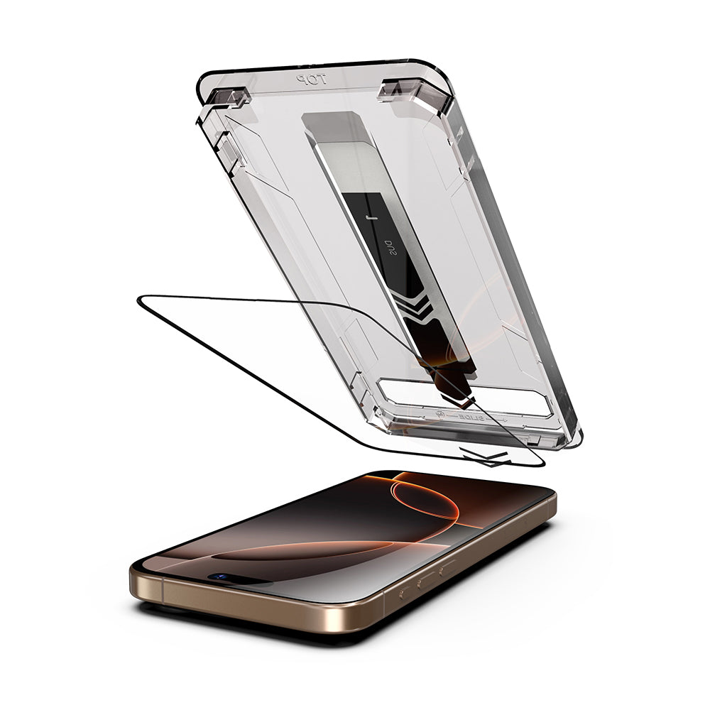 Techsuit TitanGlass Screen Protector for Apple iPhone 16 Pro Max, Tempered Glass, Full Glue, Set of 2 Pieces, Black