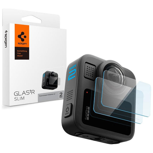 Spigen GlastR Slim Screen Protector for GoPro Max 2, Set of 2 Pieces, Tempered Glass AGL11230