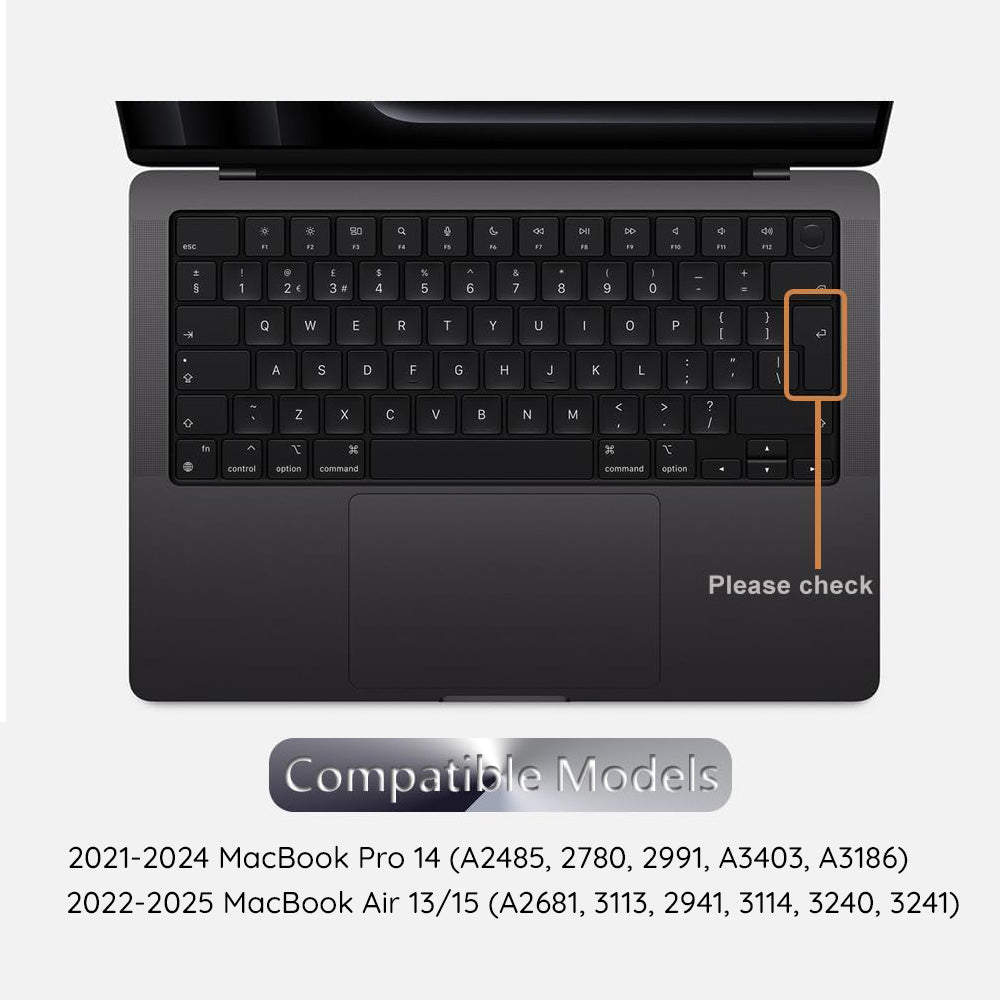 Techsuit PureTypeX Keyboard Protection Case for Apple MacBook Pro 14 / Air 13 / Air 15 Series, Transparent
