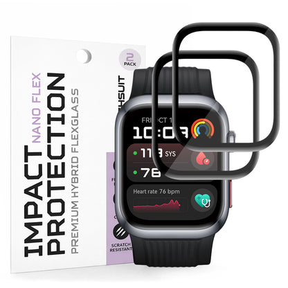 Techsuit Nano Flex Protection Film for Huawei Watch D2, Set of 2 Pieces, Plastic, Black