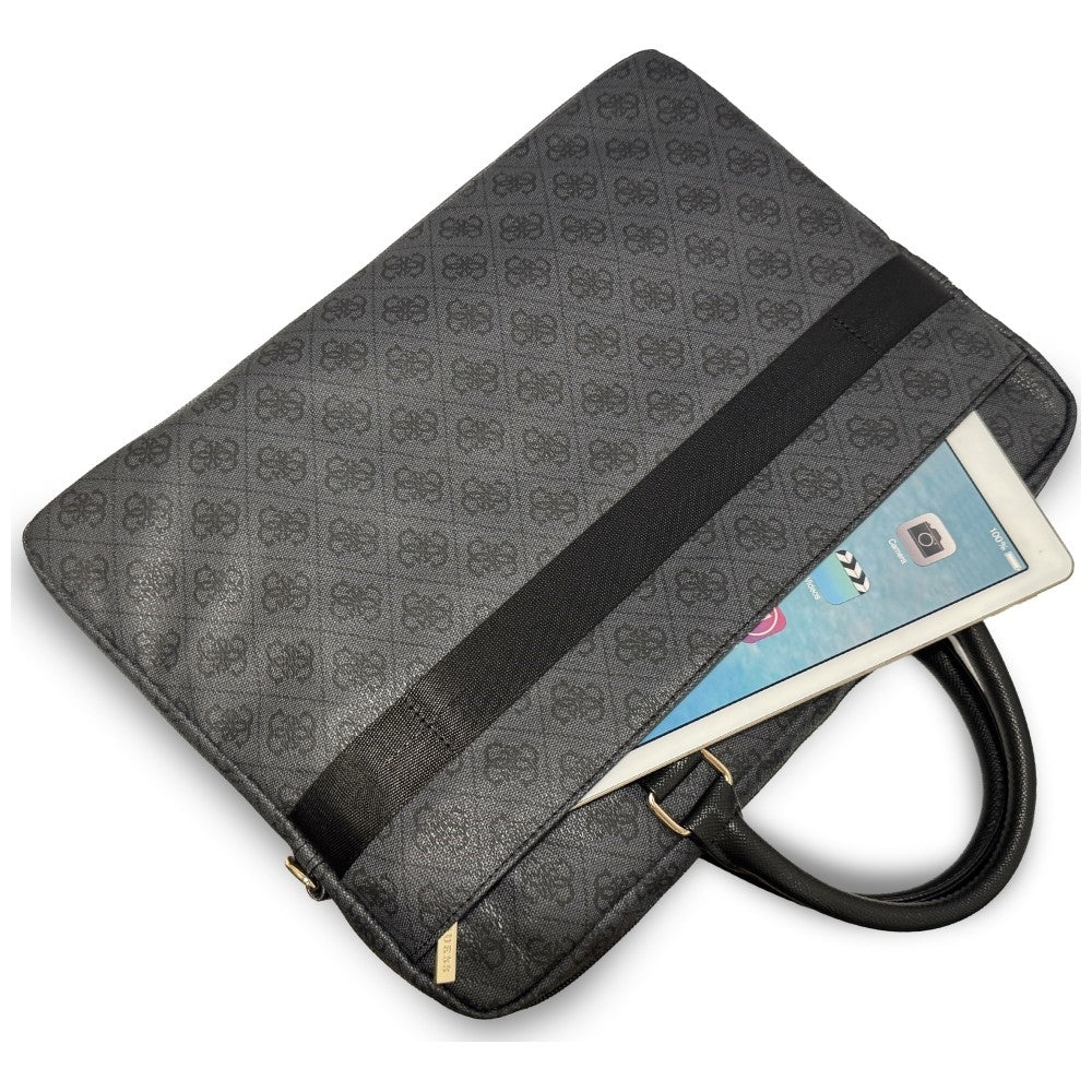 Guess 4G Round Classic Logo Bag for 16-inch Laptop, Black