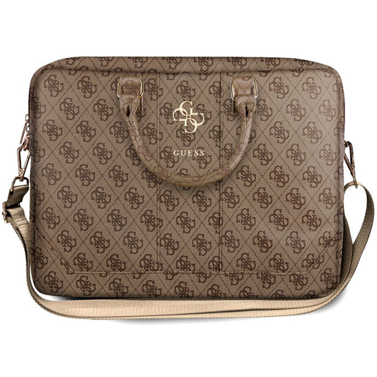 Guess 4G Metal Logo Bag for 15inch - 16inch Laptop, Brown