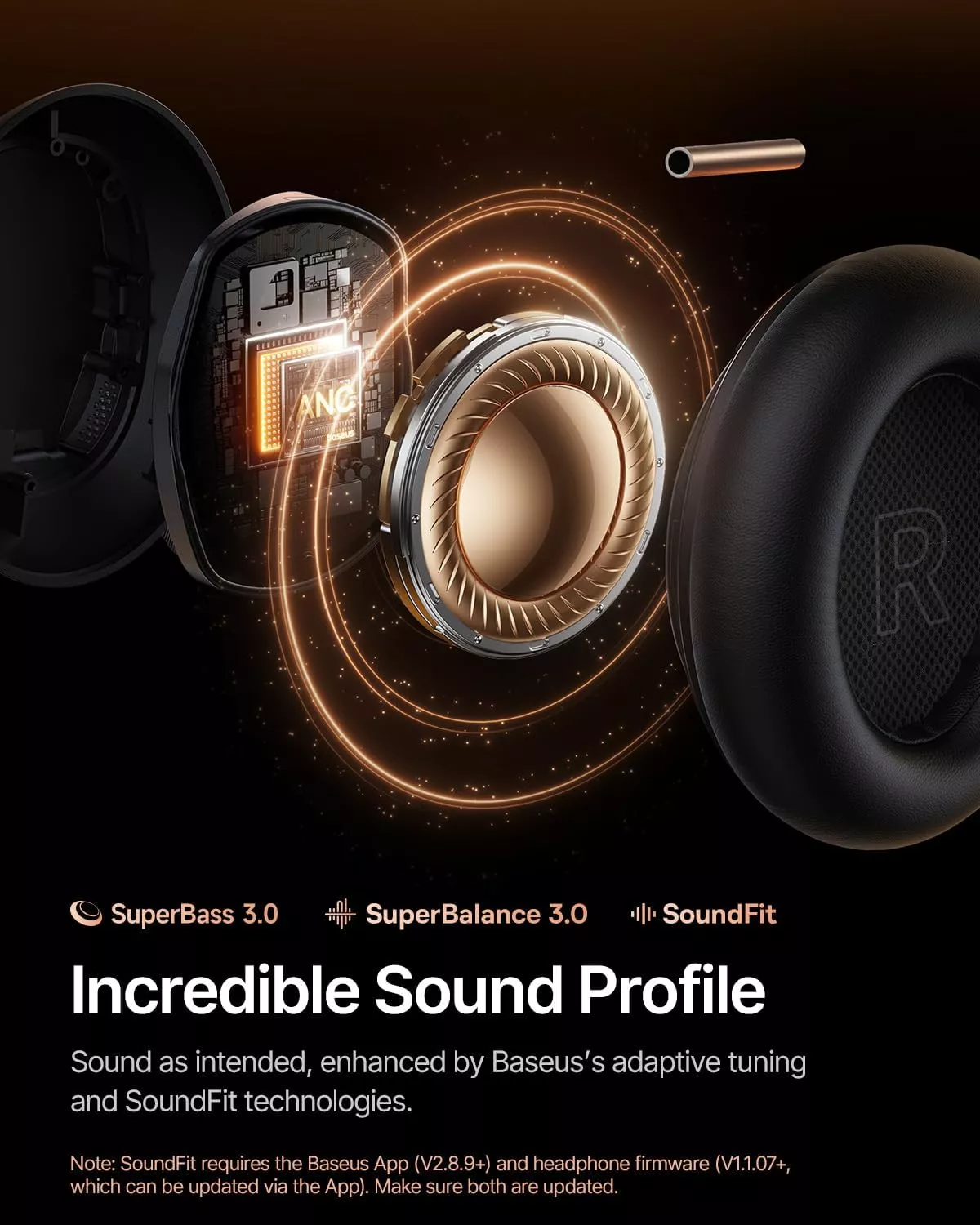 Handsfree Bluetooth Baseus Inspire XH1 Sound by Bose, A2DP, ANC, Black A00085701123-00