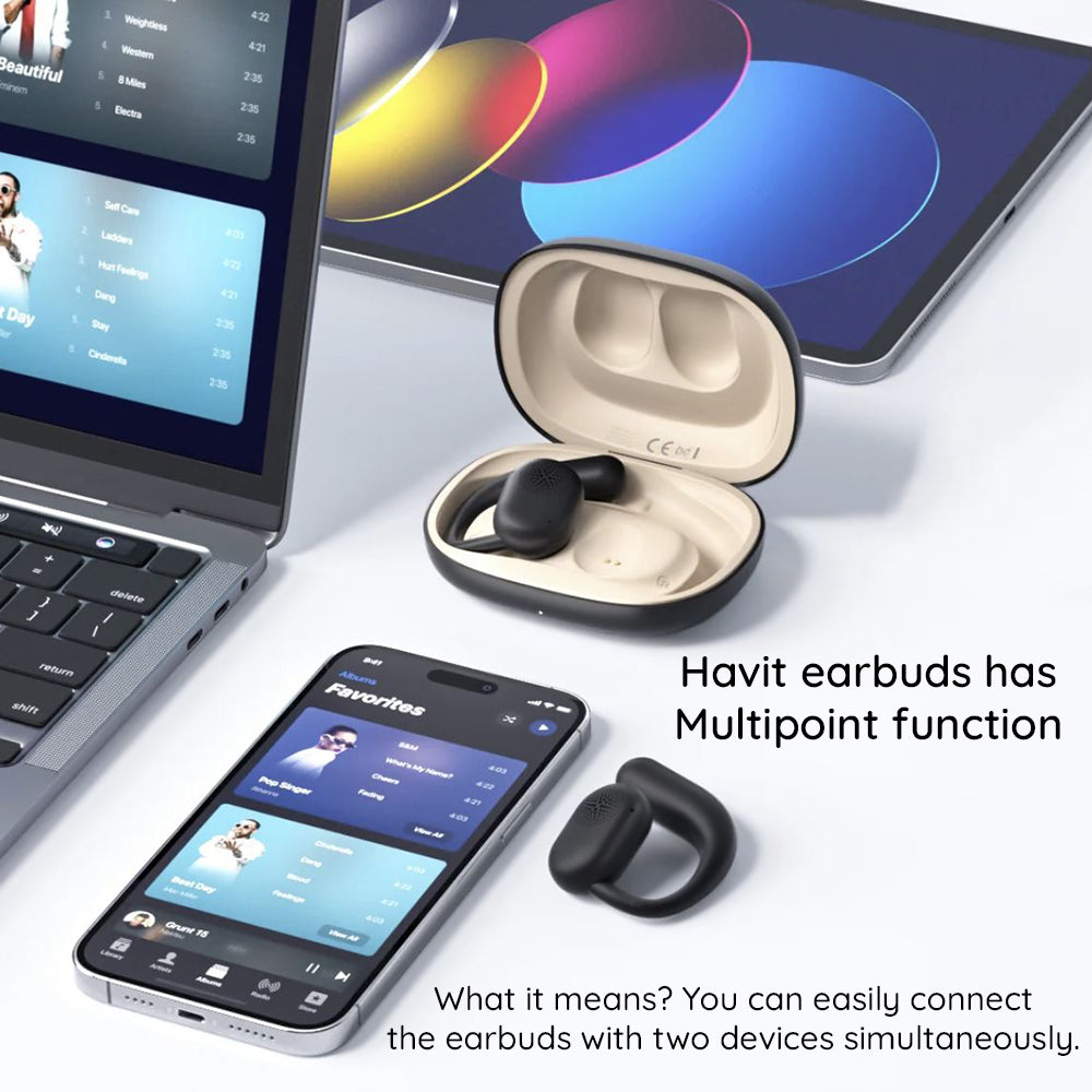 Handsfree Bluetooth HAVIT OWS914, TWS, Beige