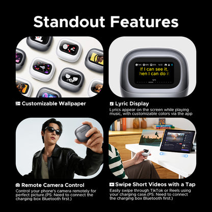 Handsfree Bluetooth UGREEN HiTune H6 Magic WS216 (75288), TWS, ANC, MultiPoint, Gray
