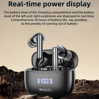 Handsfree Bluetooth Yesido TWS23, TWS, ANC, Black