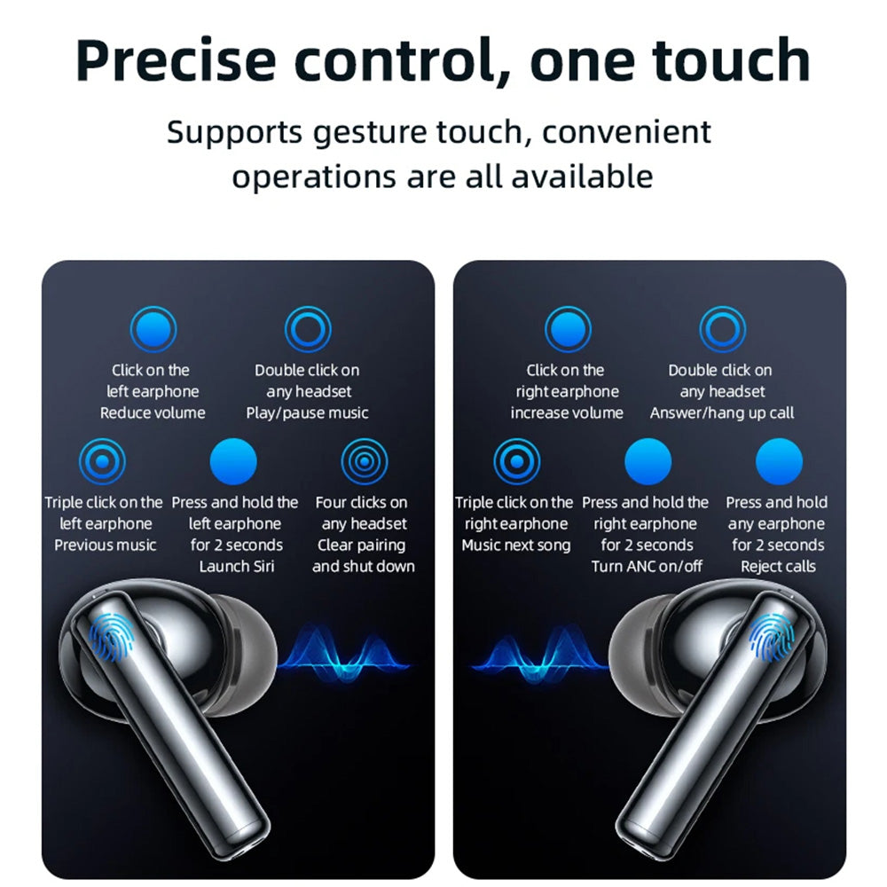 Handsfree Bluetooth Yesido TWS23, TWS, ANC, Black