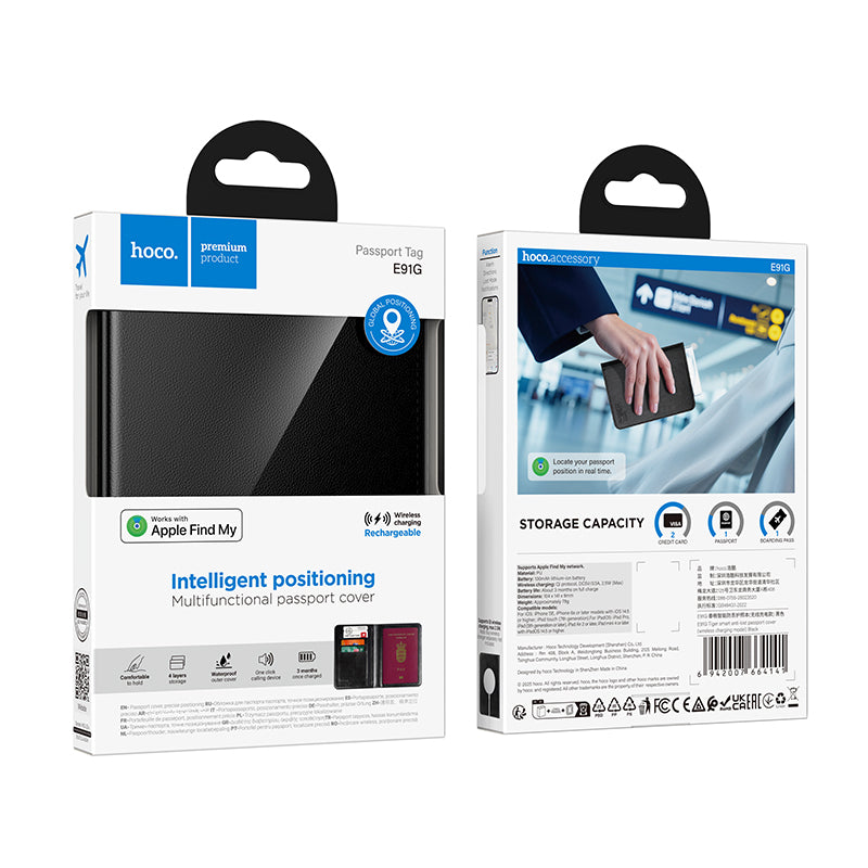 HOCO SmartTag Passport E91G for iOS Series, Black