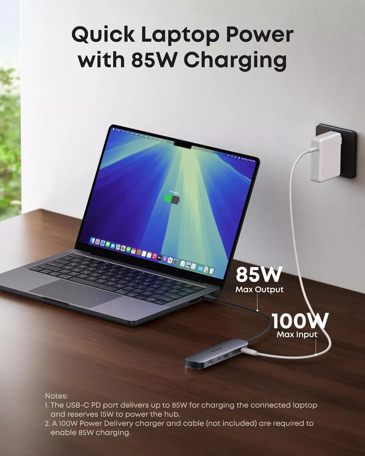Anker USB-C Hub, 2 x USB-A 3.0 - 2 x USB-C - 1 x HDMI - 1 x SD - 1 x microSD, Gray A83D2HA1