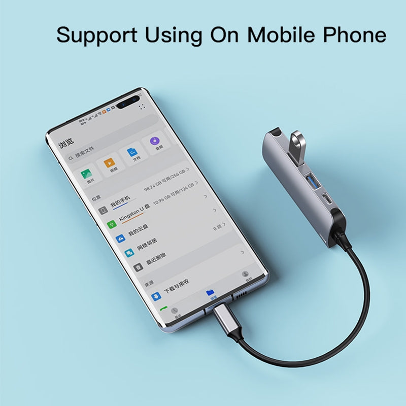 Yesido HB15 USB-C Hub, 6in1, Gray