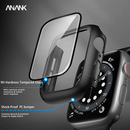 Anank Screen Guard Case for Apple Watch Series 7 45mm, Black