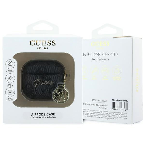 Guess 4G Charm Case for Apple AirPods 4, Black