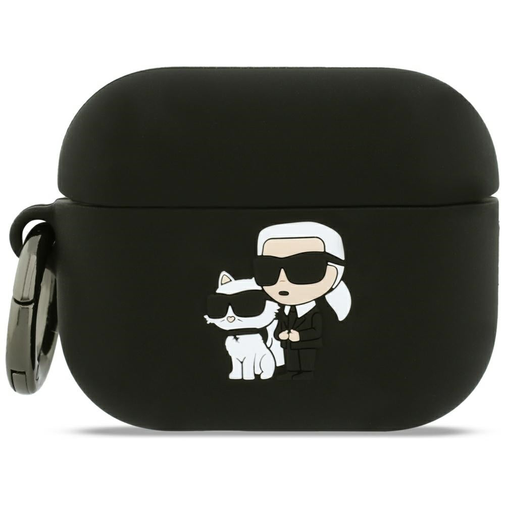 Karl Lagerfeld Silicone Karl & Choupette 3D Case for Apple AirPods Pro 3, Black