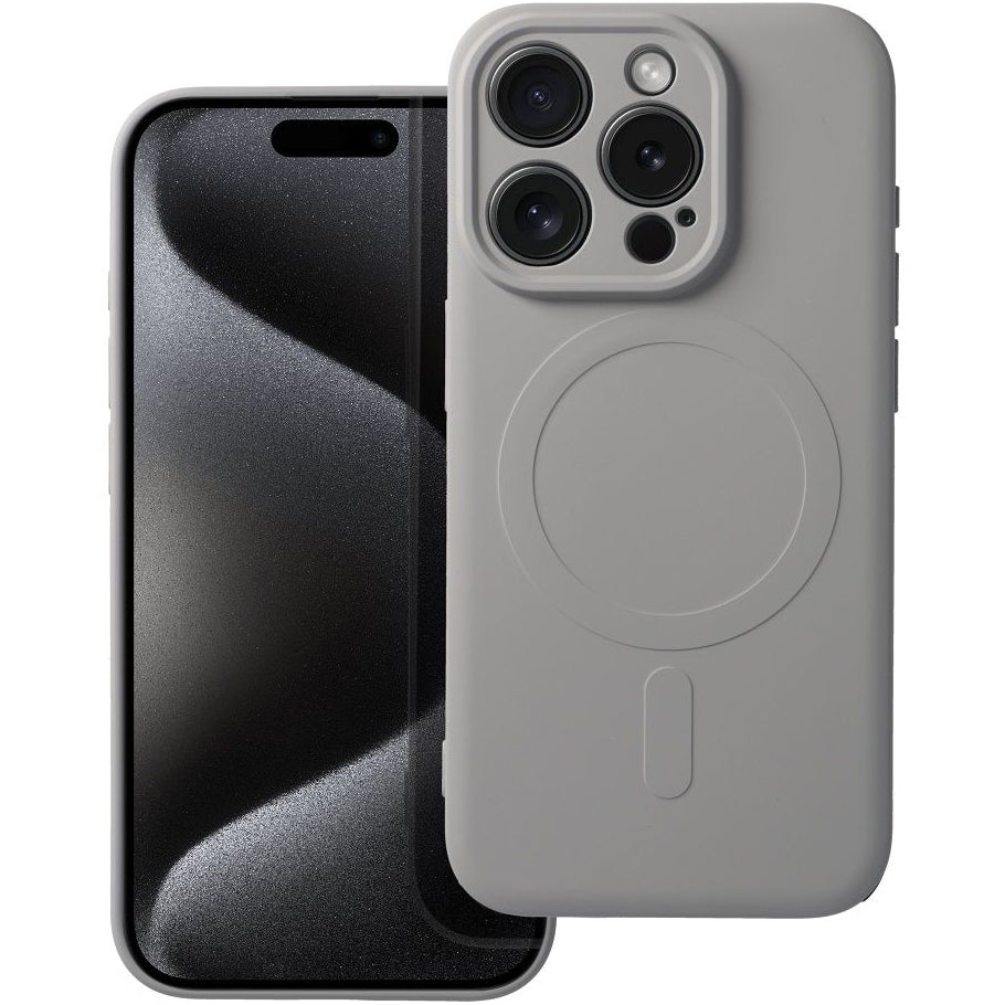 MagSafe Case for Apple iPhone 15 Pro Max, OEM, Silicone Mag, Gray