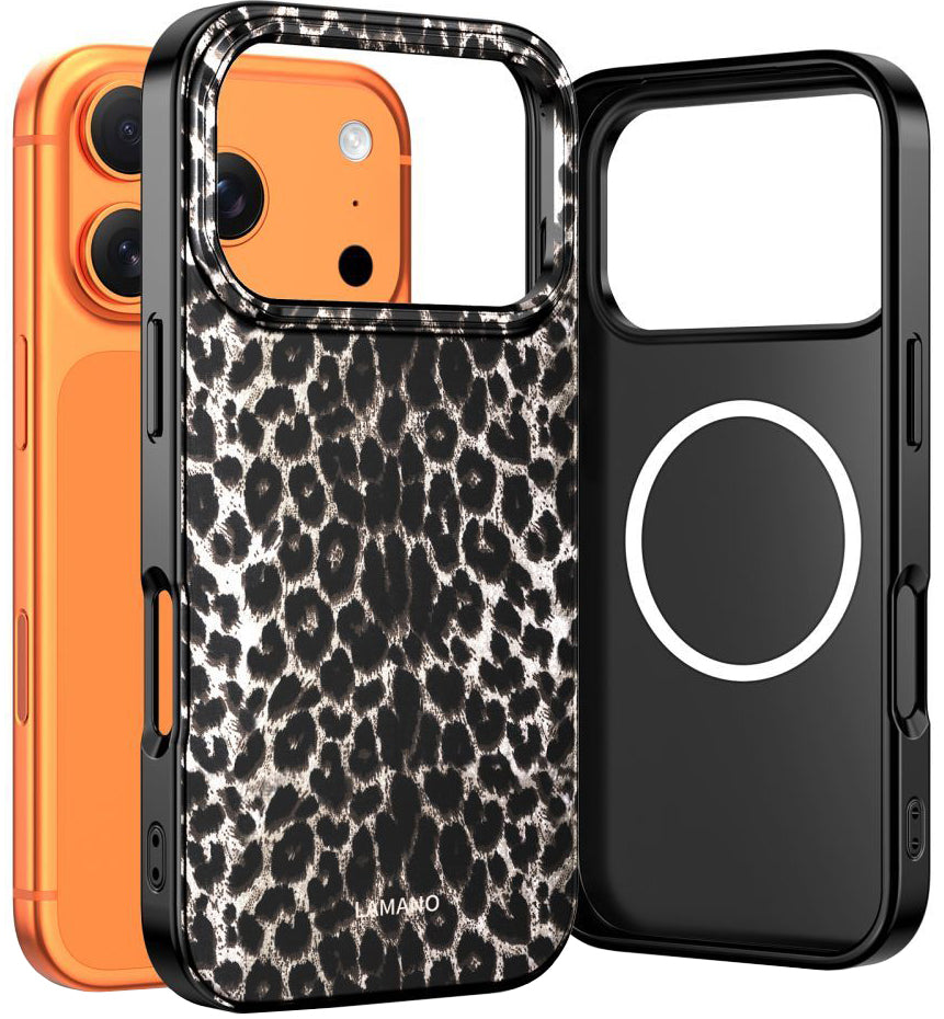 MagSafe Case for Apple iPhone 17 Pro Max, Tech-Protect, Lamano Leopard, Black
