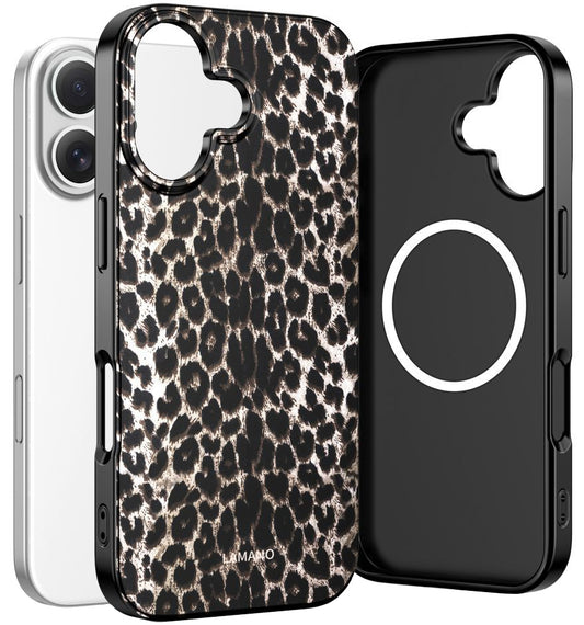 MagSafe Case for Apple iPhone 17, Tech-Protect, Lamano Leopard, Black