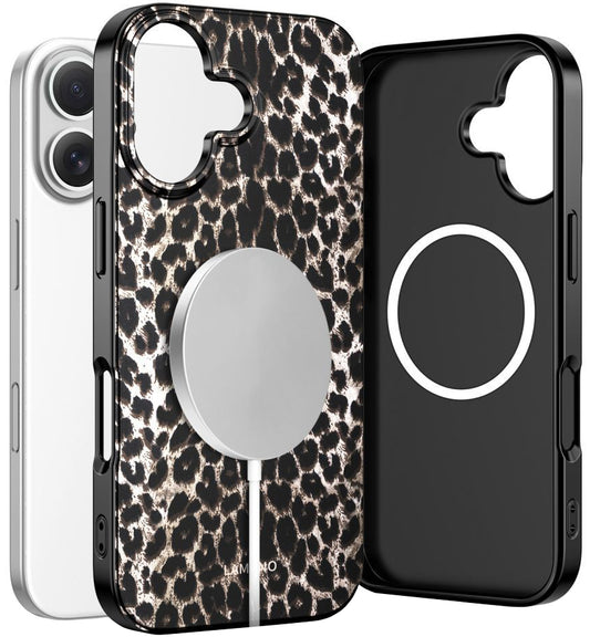 MagSafe Case for Apple iPhone 17, Tech-Protect, Lamano Leopard, Black
