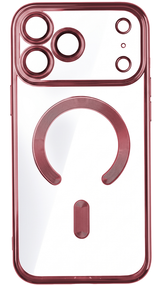 MagSafe Case for Apple iPhone 18 Pro / 17 Pro, OEM, Color Chrome Mag, Burgundy