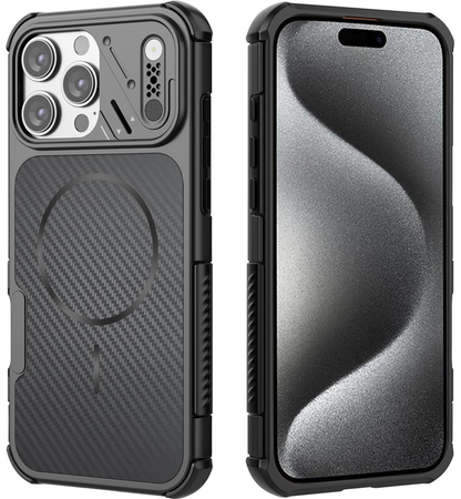 MagSafe Case for Apple iPhone 16 Pro, OEM, Carbon and Corner Protection, Black