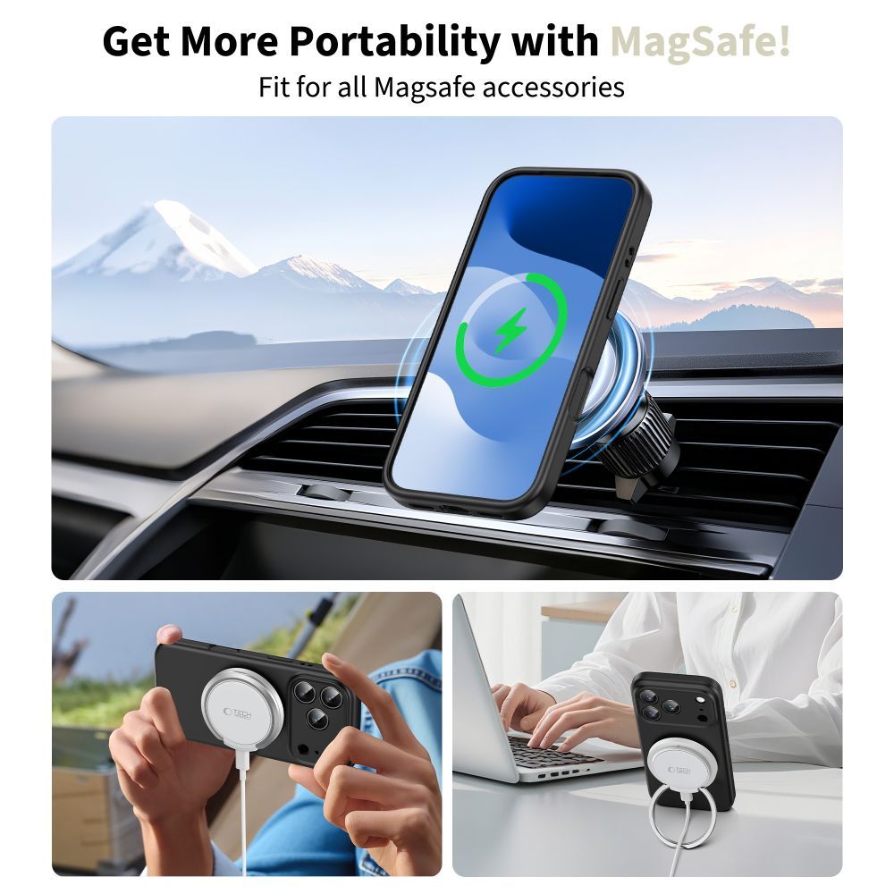 MagSafe Case for Apple iPhone 17 Pro Max, Tech-Protect, Silicone, Black