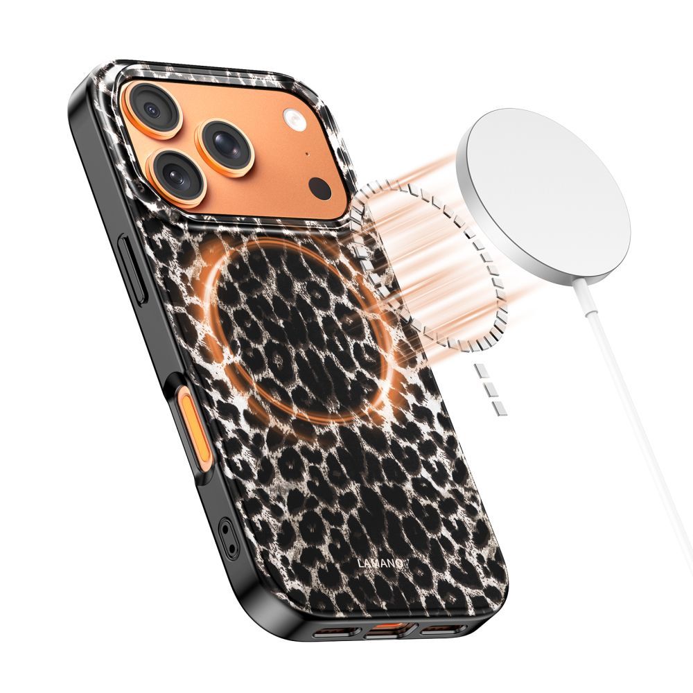 MagSafe Case for Apple iPhone 17 Pro, Tech-Protect, Lamano Leopard, Black