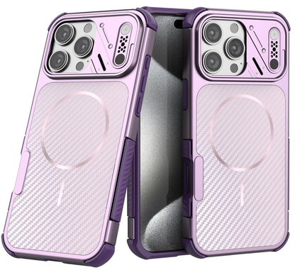 MagSafe Case for Apple iPhone 16 Pro, OEM, Carbon and Corner Protection, Purple