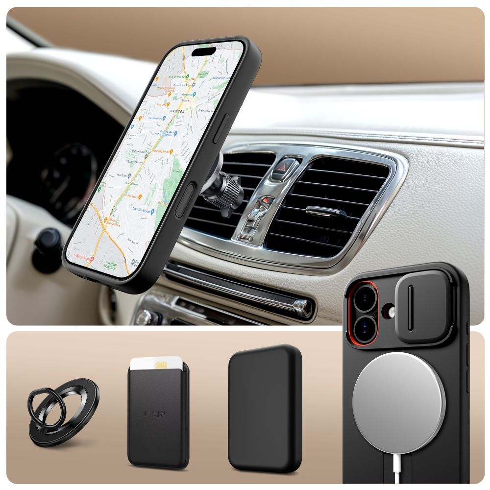 MagSafe Case for Apple iPhone 17, Tech-Protect, Kevlar Aura, Black