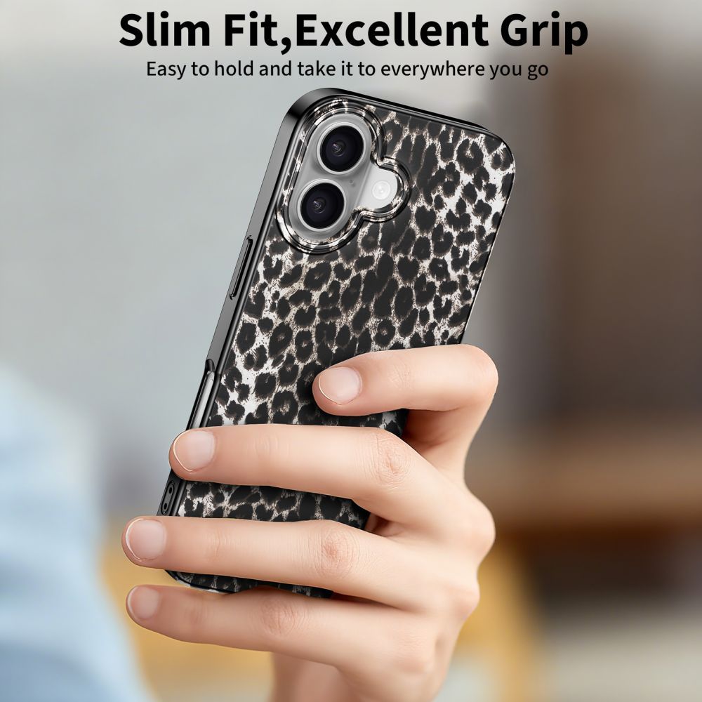 MagSafe Case for Apple iPhone 17, Tech-Protect, Lamano Leopard, Black