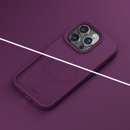 MagSafe Case for Apple iPhone 16 Pro, Etteri, Silicone Mag, Burgundy