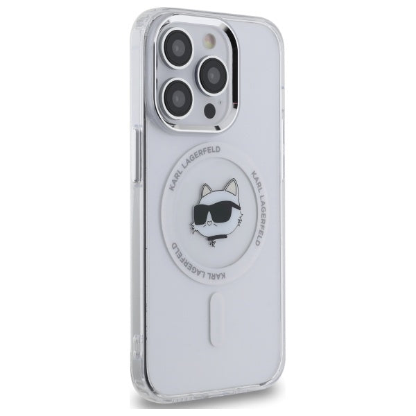 MagSafe Case for Apple iPhone 12 / 12 Pro, Karl Lagerfeld, IML Metal Choupette's Head, White