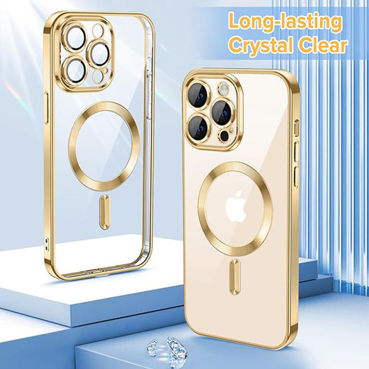 MagSafe Case for Apple iPhone 12 Pro Max, Techsuit, Luxury Crystal, Gold