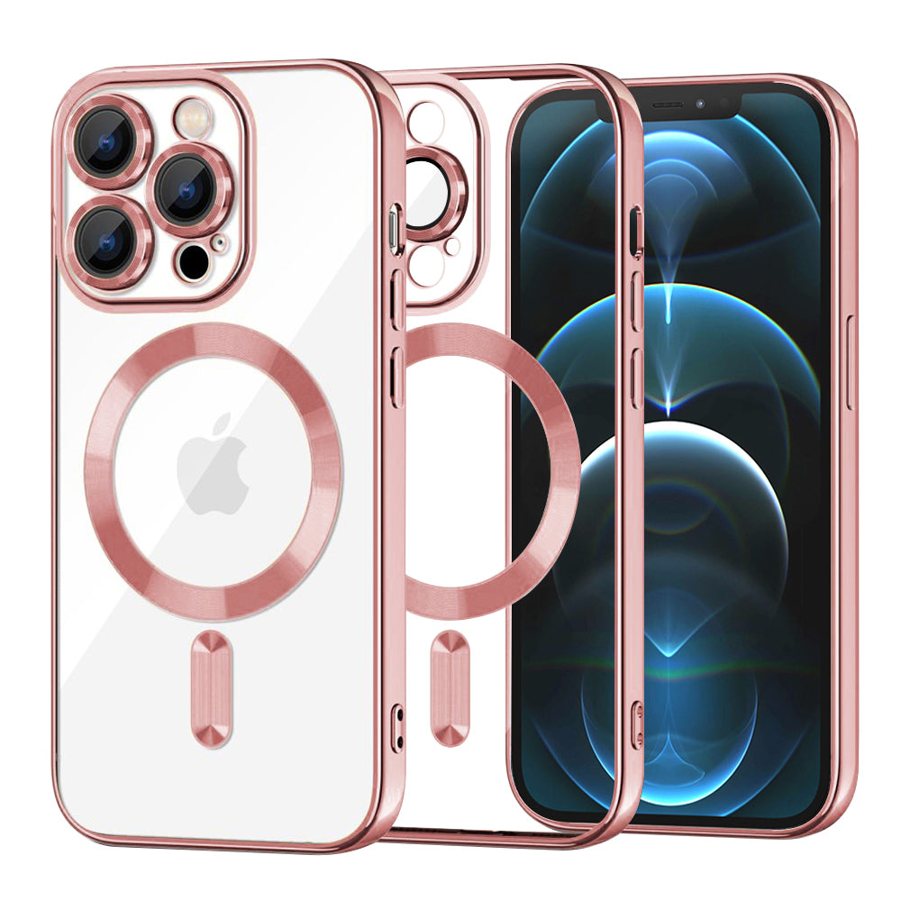 MagSafe Case for Apple iPhone 12 Pro Max, Techsuit, Luxury Crystal, Pink