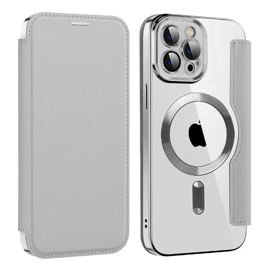 MagSafe Case for Apple iPhone 12 Pro Max, Techsuit, SmartMag Book, Gray