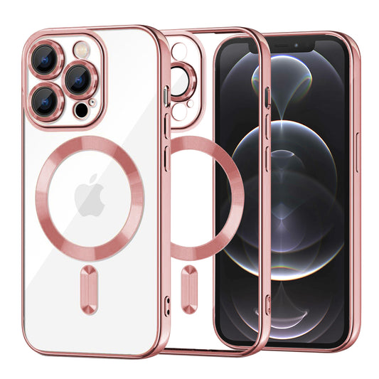 MagSafe Case for Apple iPhone 12 Pro, Techsuit, Luxury Crystal, Pink