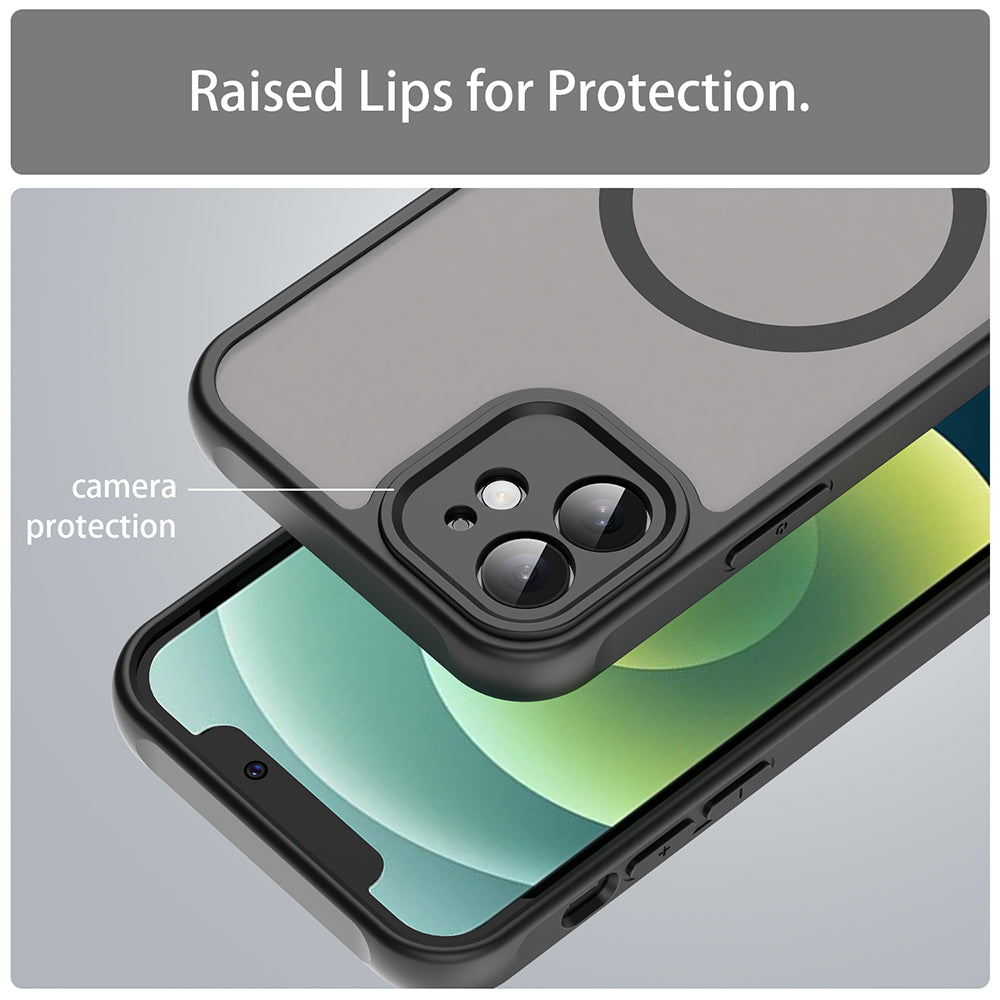 MagSafe Case for Apple iPhone 12, Techsuit, HaloFrost II, Black