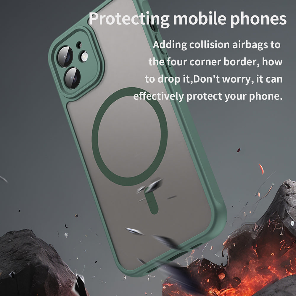MagSafe Case for Apple iPhone 12, Techsuit, HaloFrost II, Green