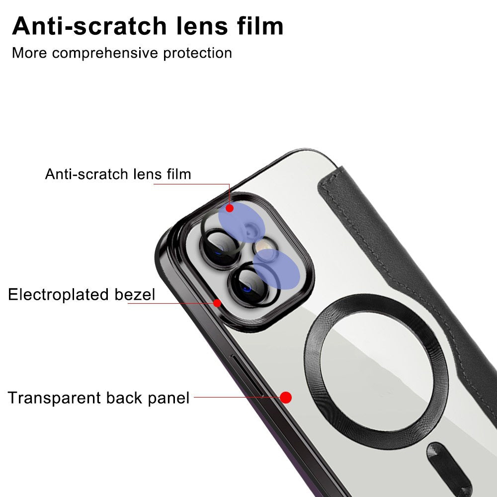 MagSafe Case for Apple iPhone 12, Techsuit, SmartMag Book, Blue