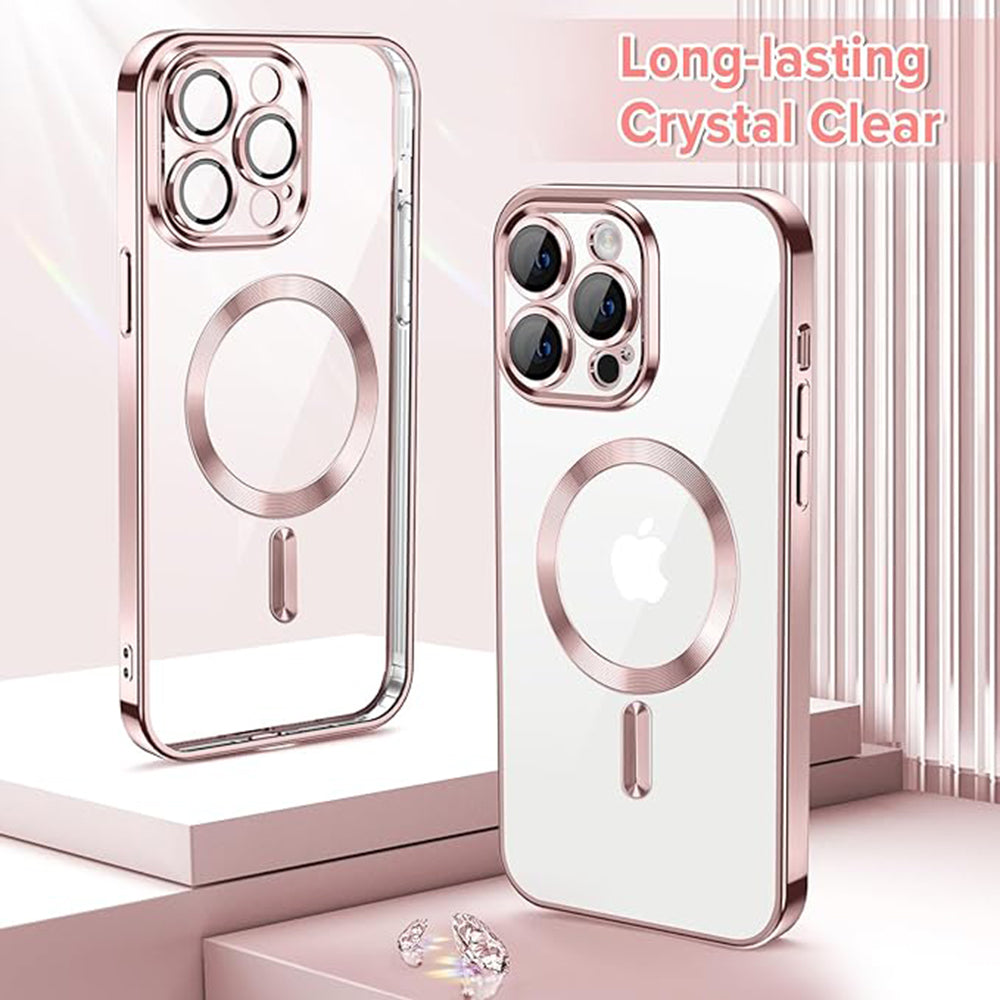 MagSafe Case for Apple iPhone 13 Pro Max, Techsuit, Luxury Crystal, Pink