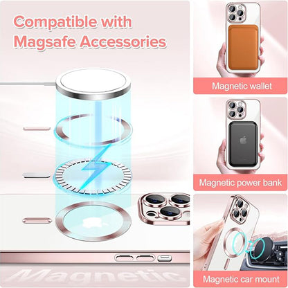 MagSafe Case for Apple iPhone 13 Pro Max, Techsuit, Luxury Crystal, Pink