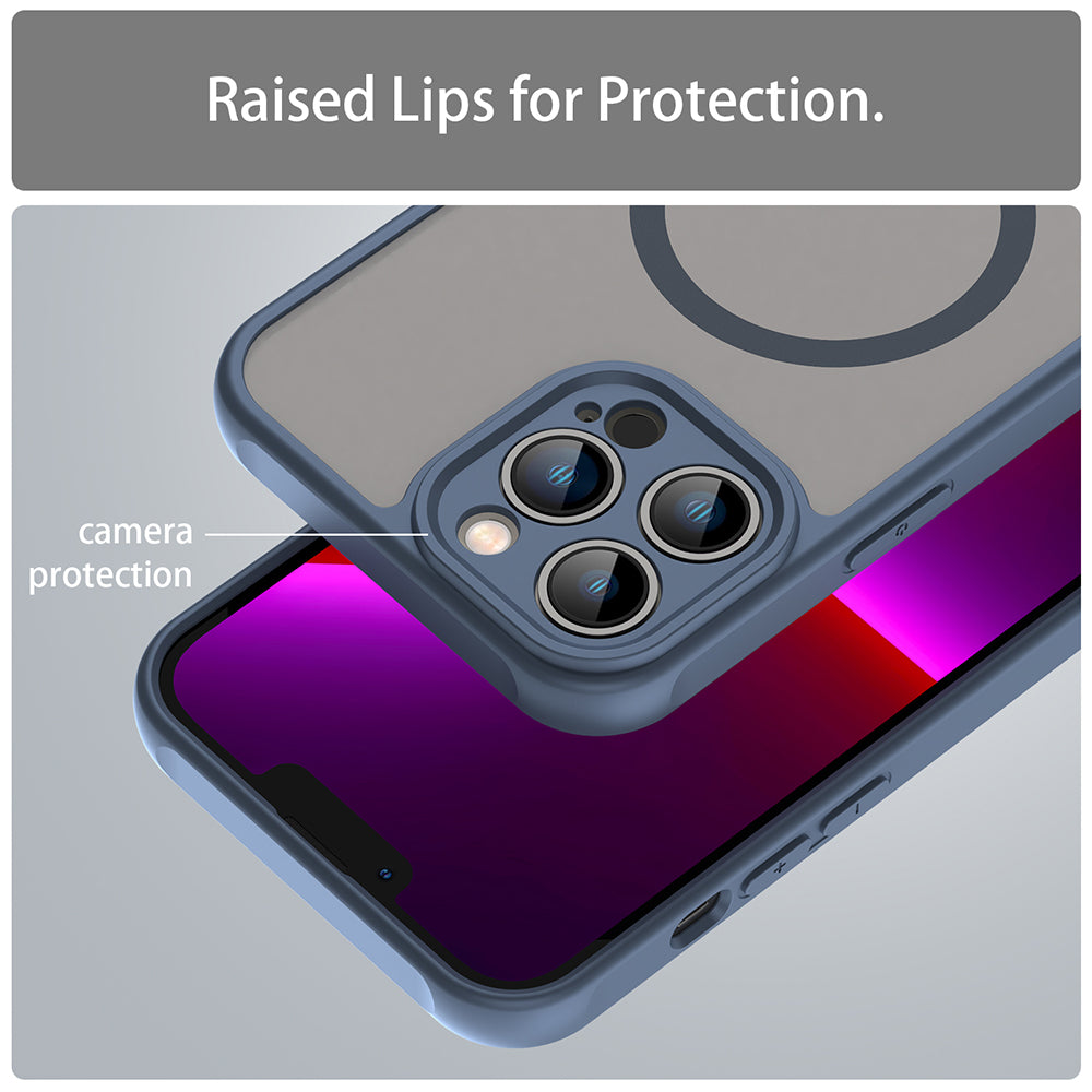 MagSafe Case for Apple iPhone 13 Pro, Techsuit, HaloFrost II, Navy Blue