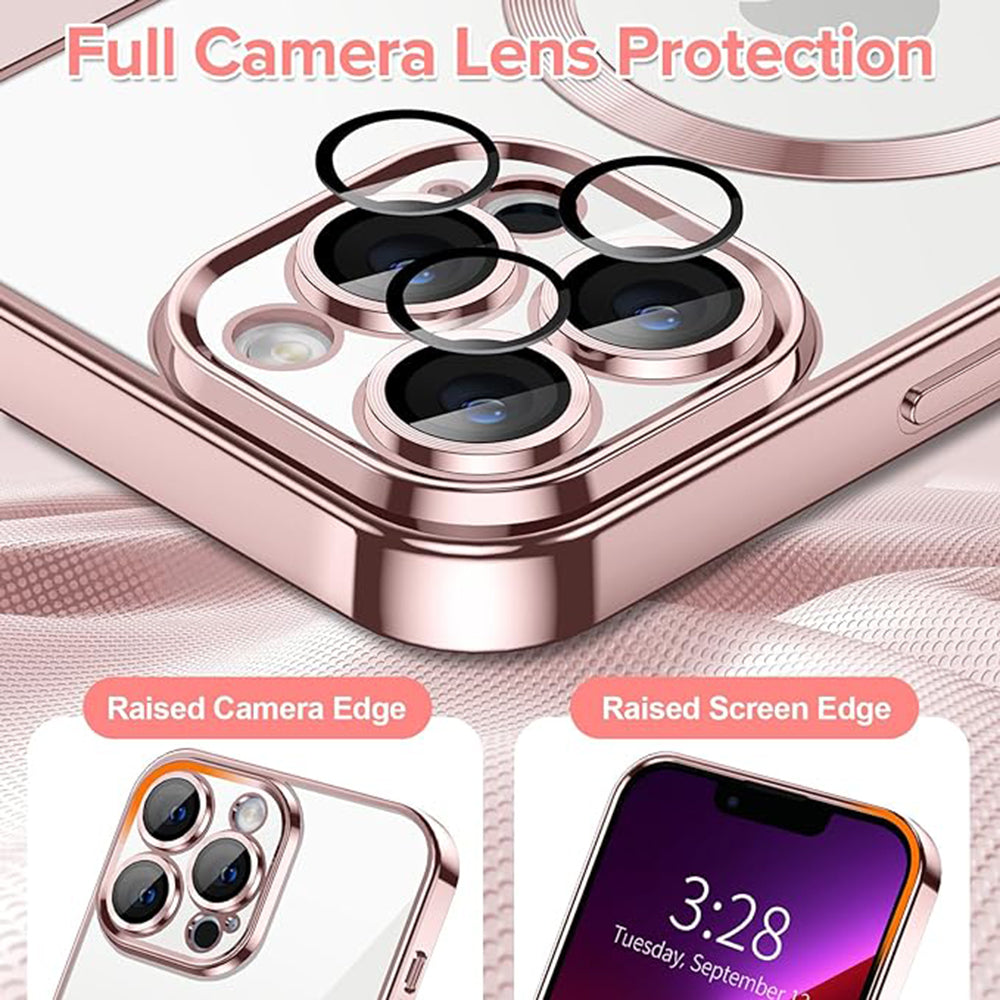 MagSafe Case for Apple iPhone 13 Pro, Techsuit, Luxury Crystal, Pink
