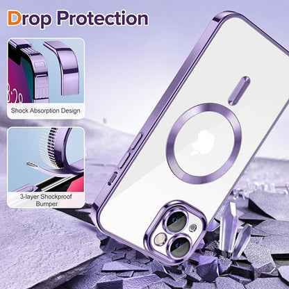 MagSafe Case for Apple iPhone 13, Techsuit, Luxury Crystal, Light Purple