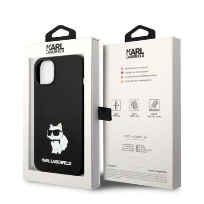 MagSafe Case for Apple iPhone 14 Plus, Karl Lagerfeld, Choupette Silicone, Black