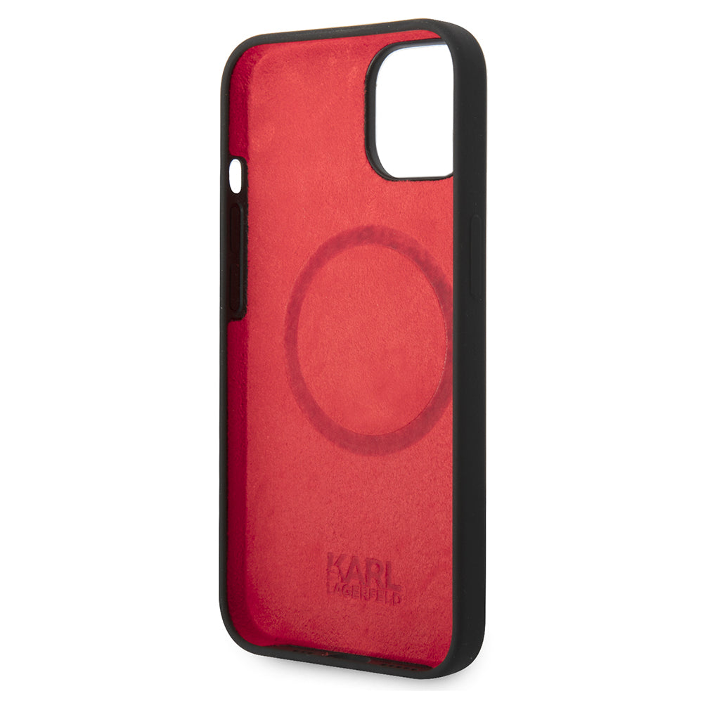 MagSafe Case for Apple iPhone 14 Plus, Karl Lagerfeld, Silicone Choupette's Head, Black