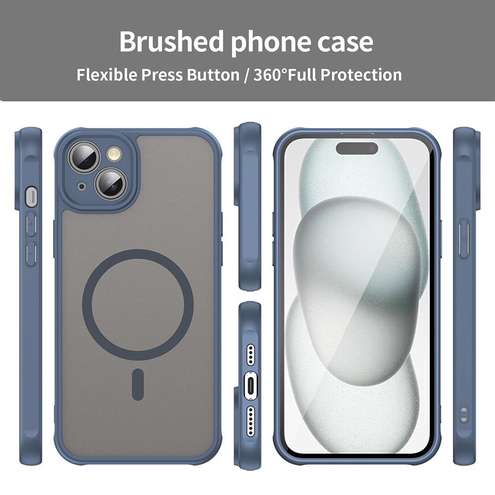 MagSafe Case for Apple iPhone 14 Plus, Techsuit, HaloFrost II, Navy Blue